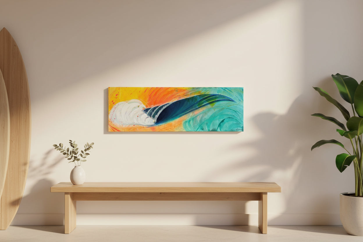 Abstract artwork with swirling colors on a textured background