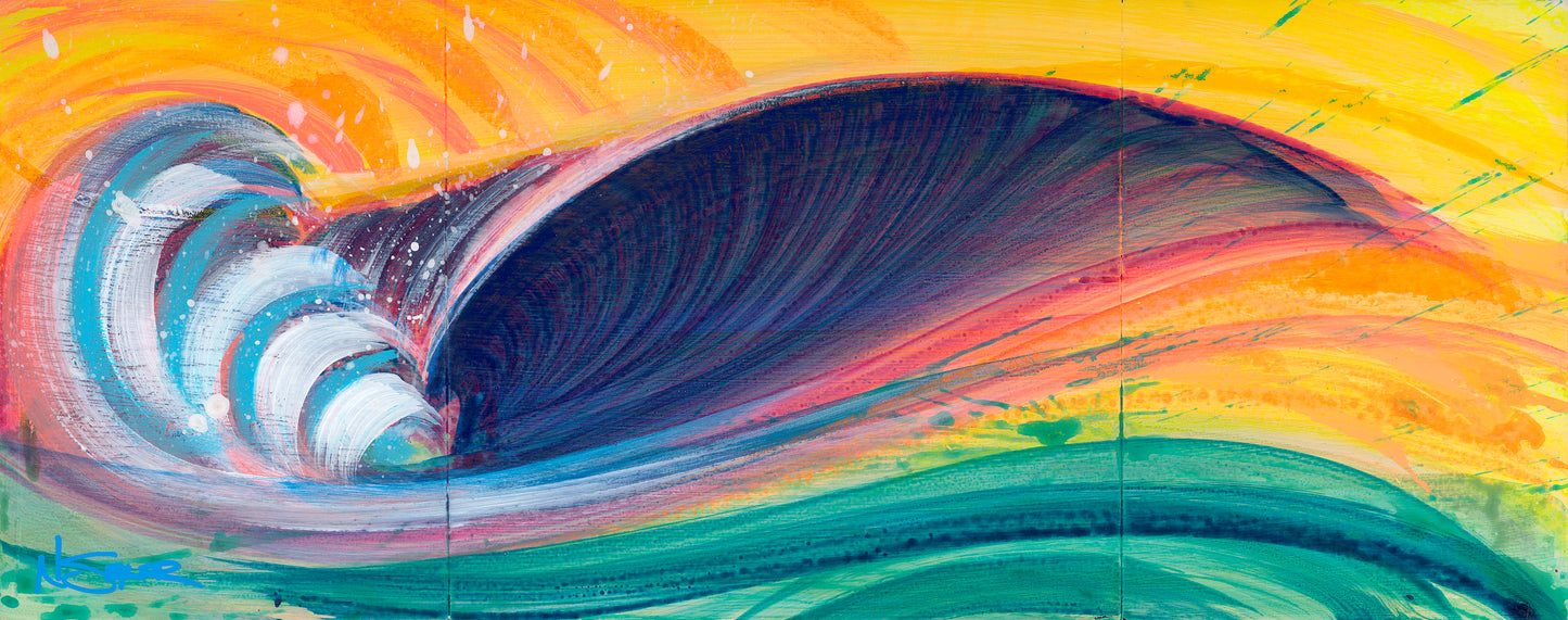 Rainbow Wave 02 – Framed Canvas Ocean Art Print | Nick Seyler